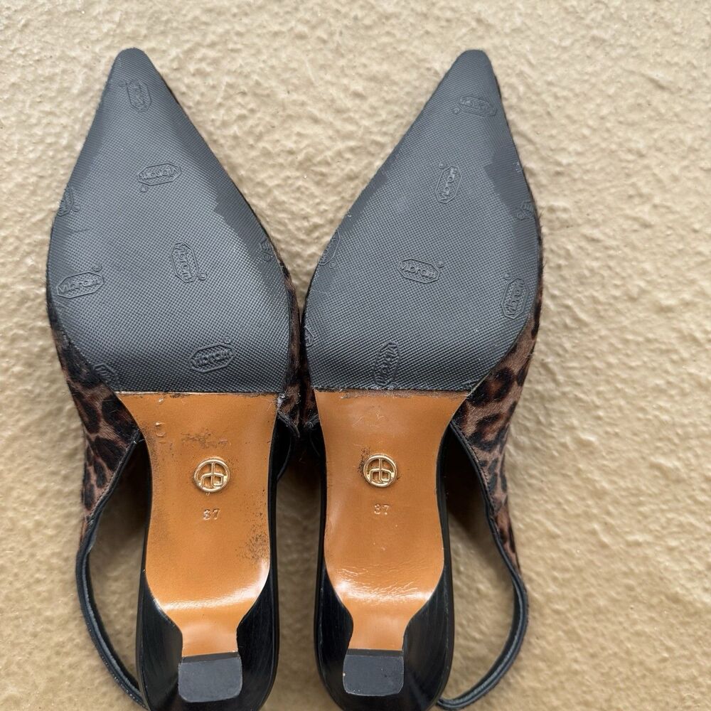 Rag & Bone Madison 7 Leopard Calf Hair Slingback Kitten Heel Pumps Sz 37 M $468 - Picture 15 of 16